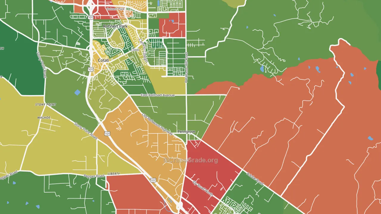 94951, CA Map of Theft Rates