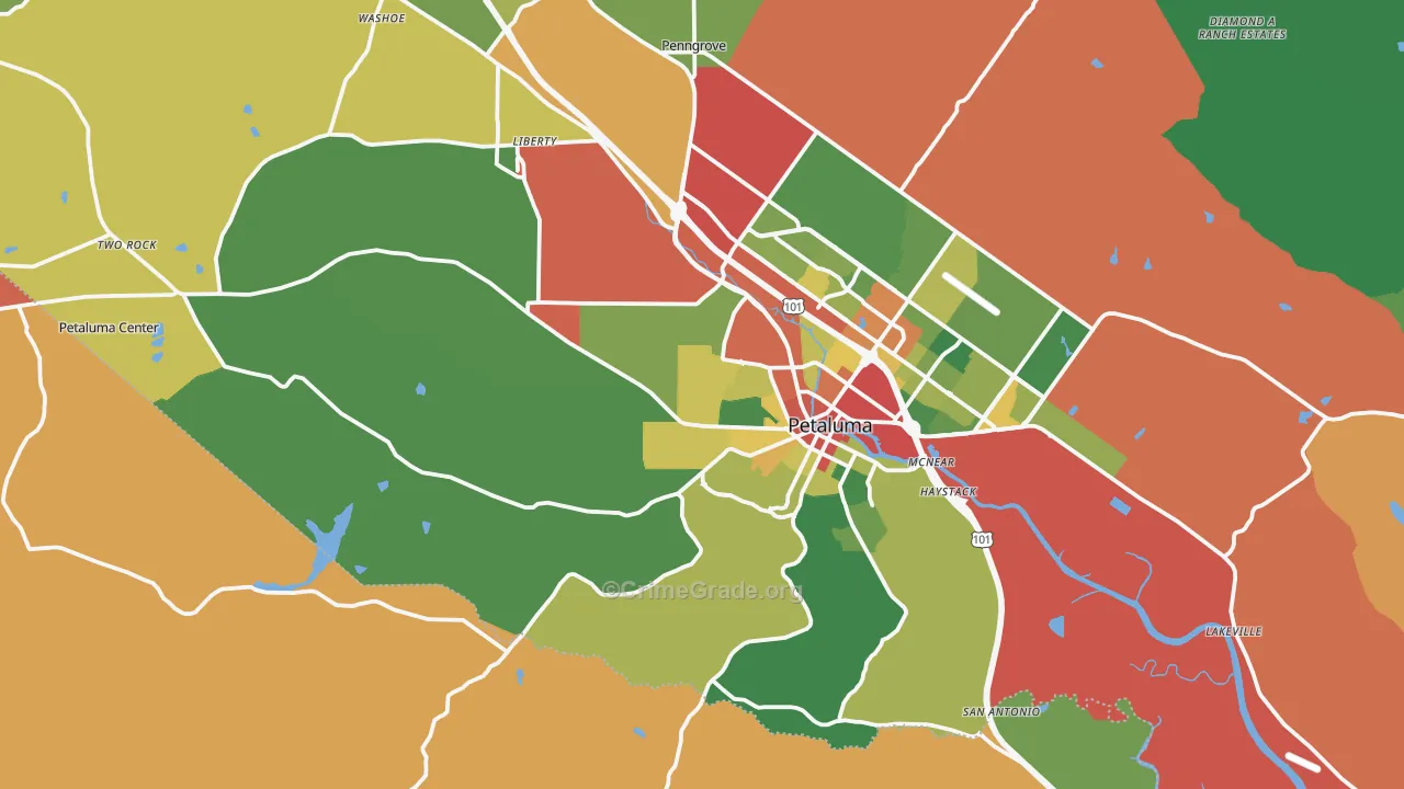 94952, CA Map of Theft Rates