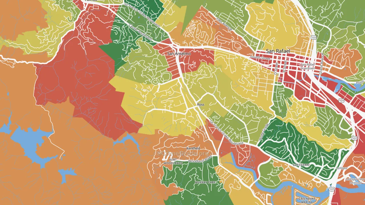 94957, CA Map of Theft Rates