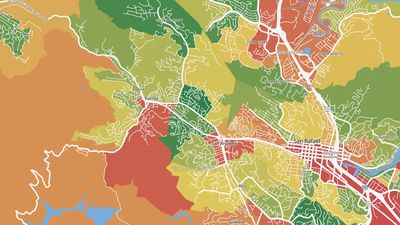 94960, CA Map of Theft Rates