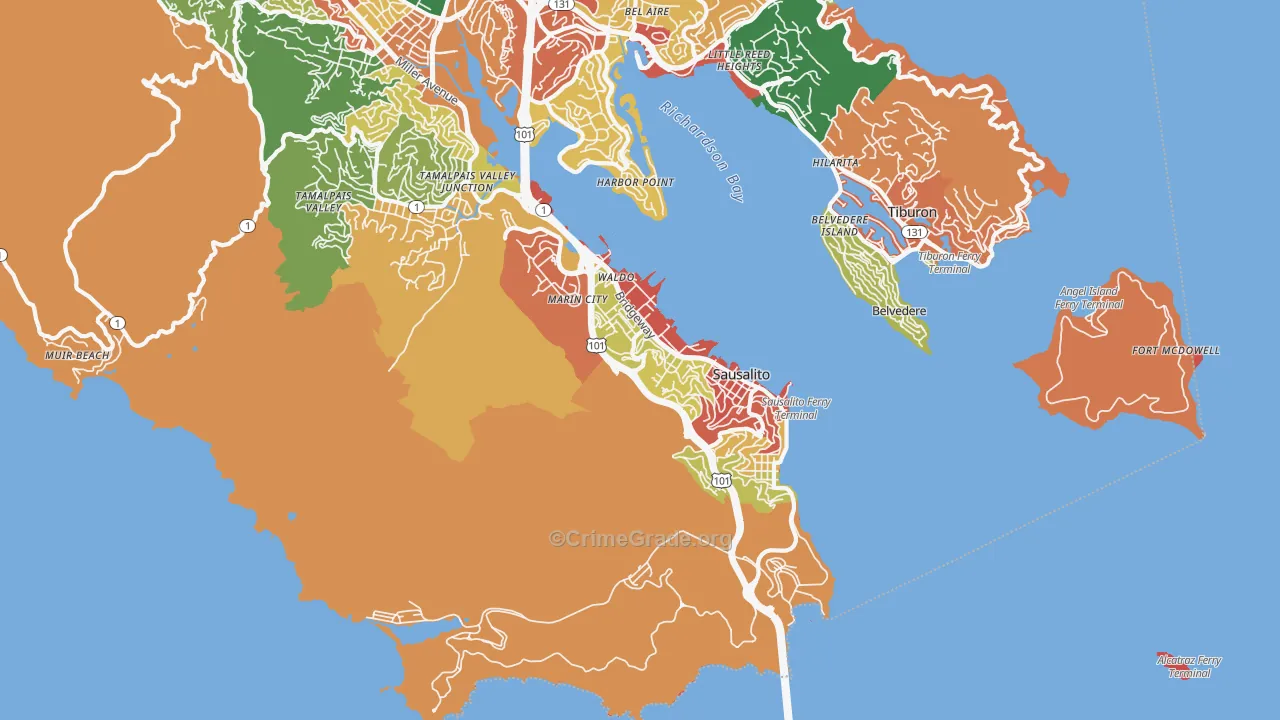 94965, CA Map of Theft Rates