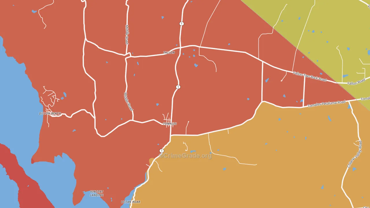 94971, CA Map of Theft Rates