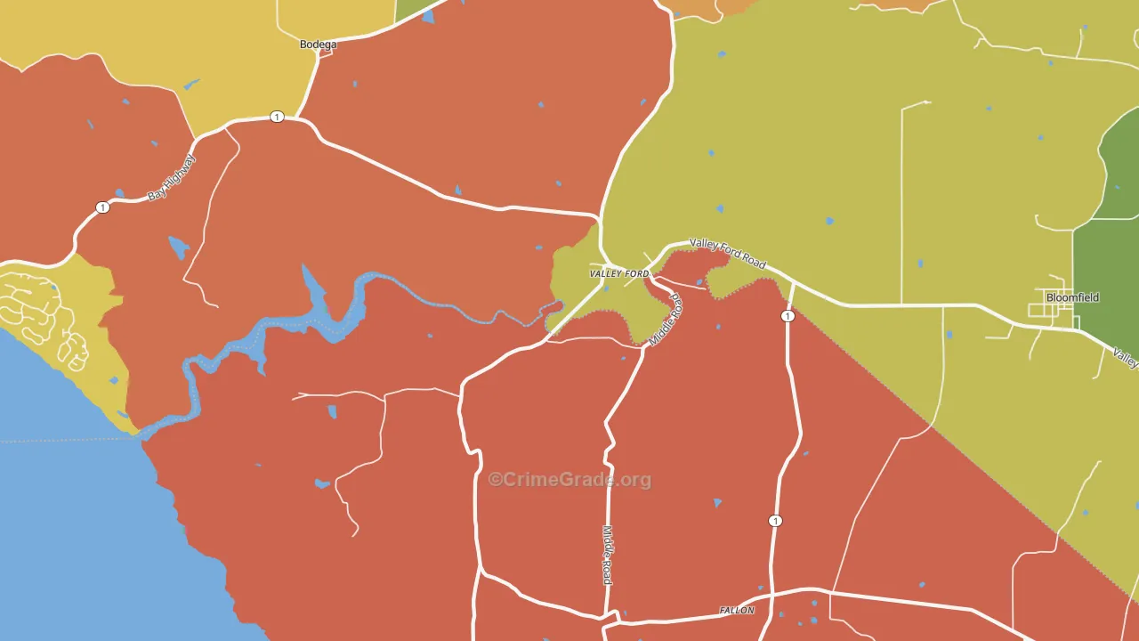 94972, CA Map of Theft Rates