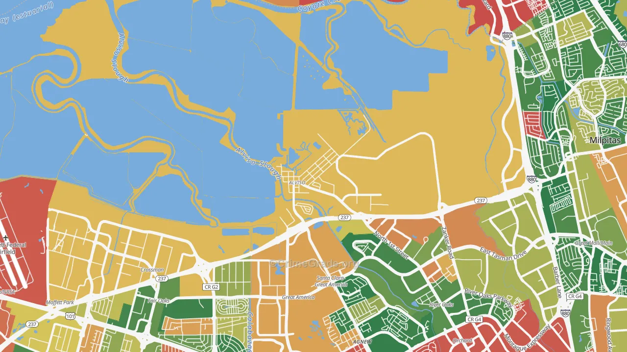 95002, CA Map of Theft Rates