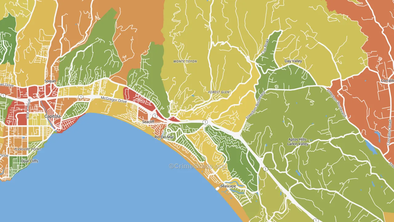 95003, CA Map of Theft Rates
