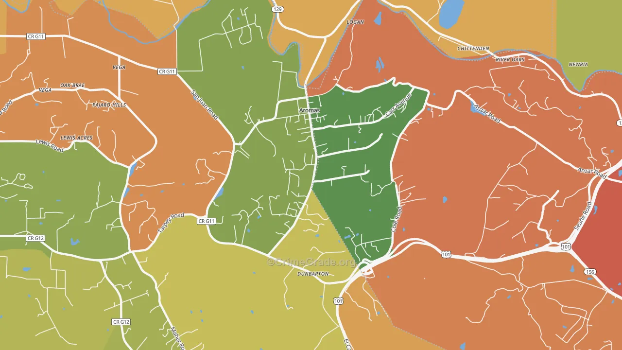 95004, CA Map of Theft Rates