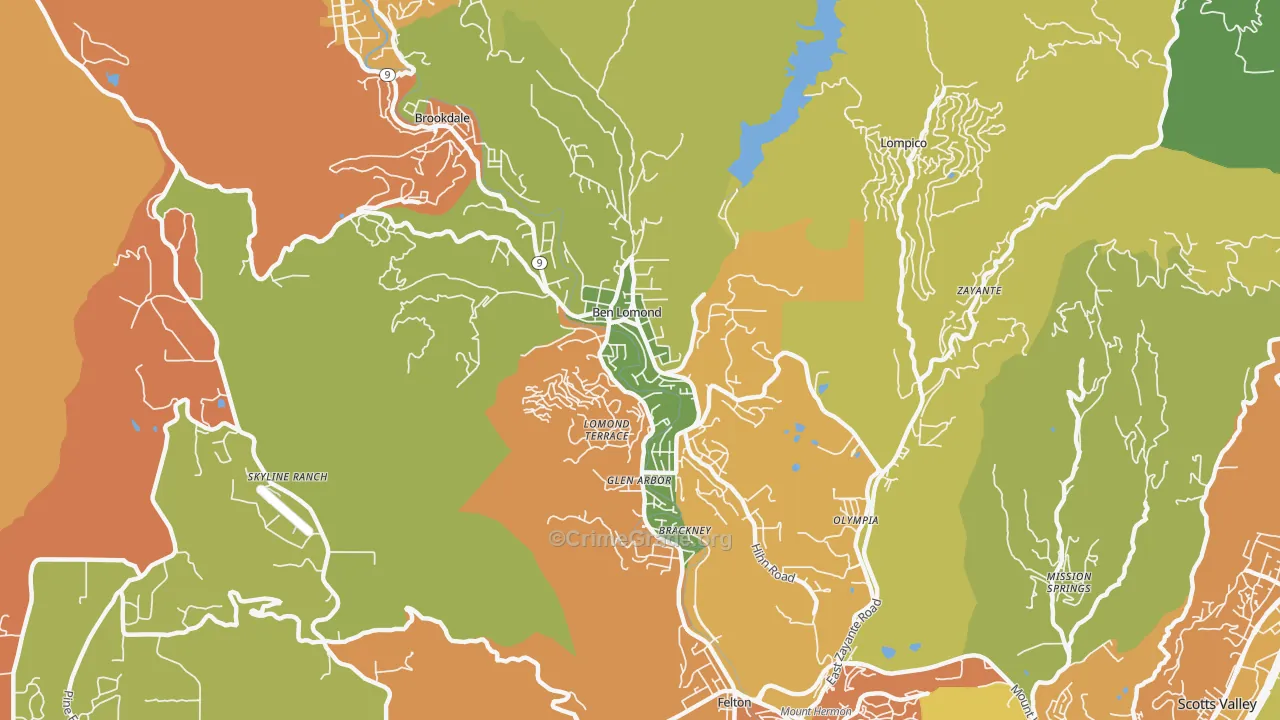 95005, CA Map of Theft Rates