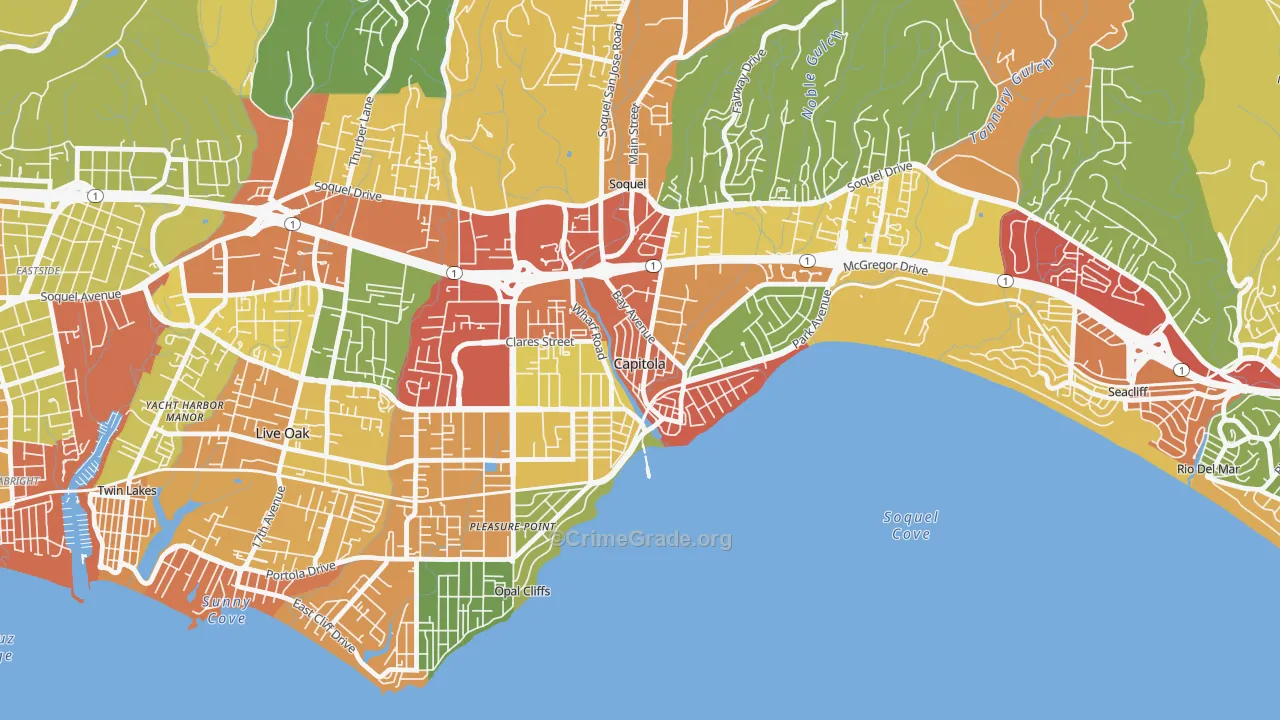 95010, CA Map of Theft Rates