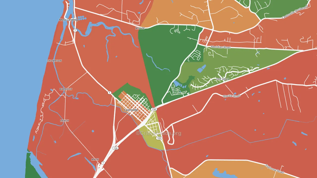 95012, CA Map of Theft Rates