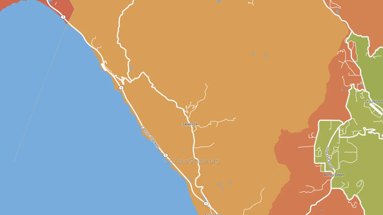 95017, CA Map of Theft Rates