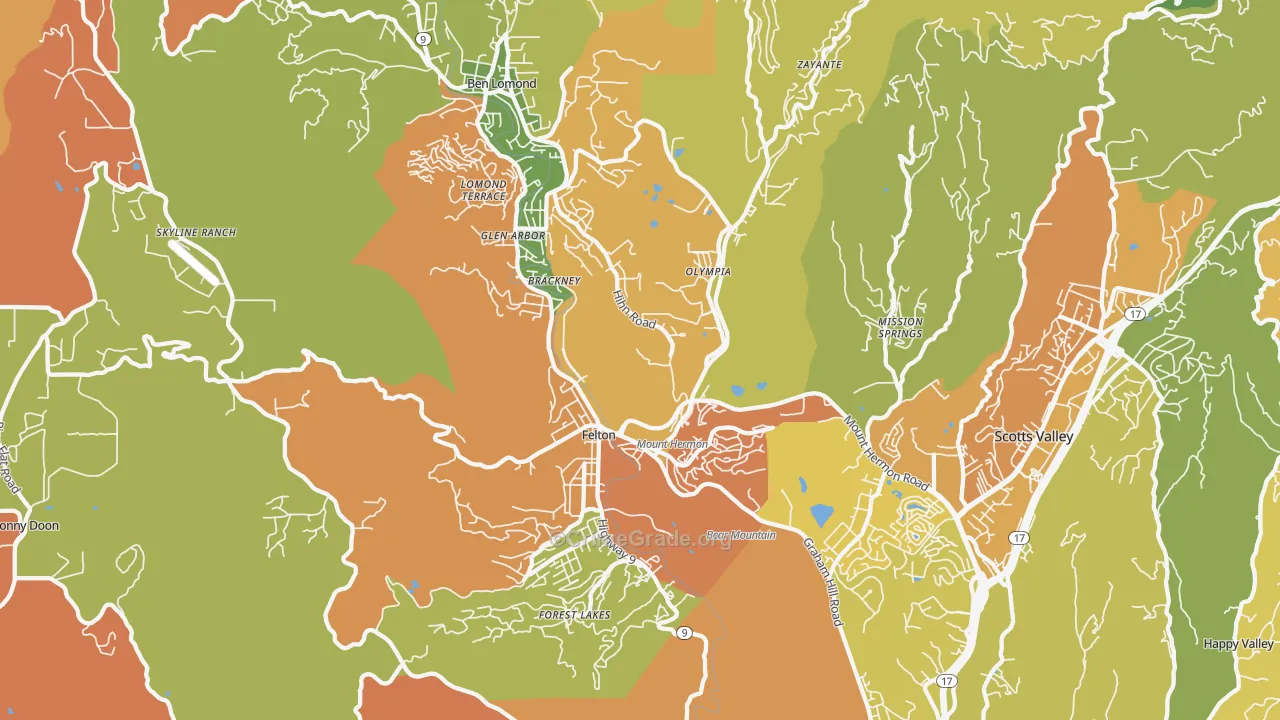 95018, CA Map of Theft Rates