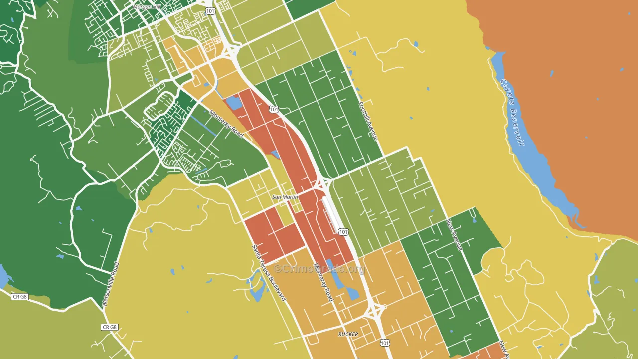 95046, CA Map of Theft Rates