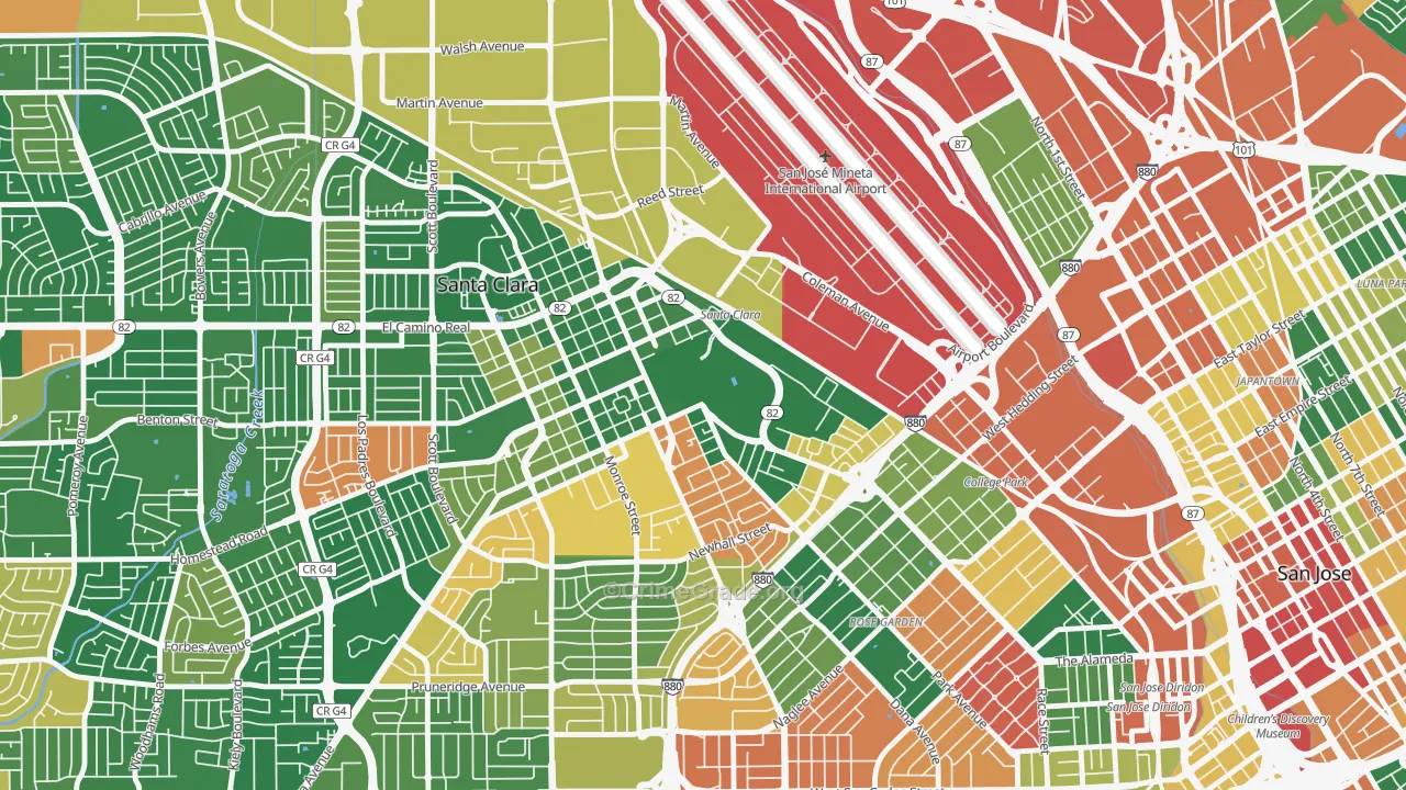 95053, CA Map of Theft Rates