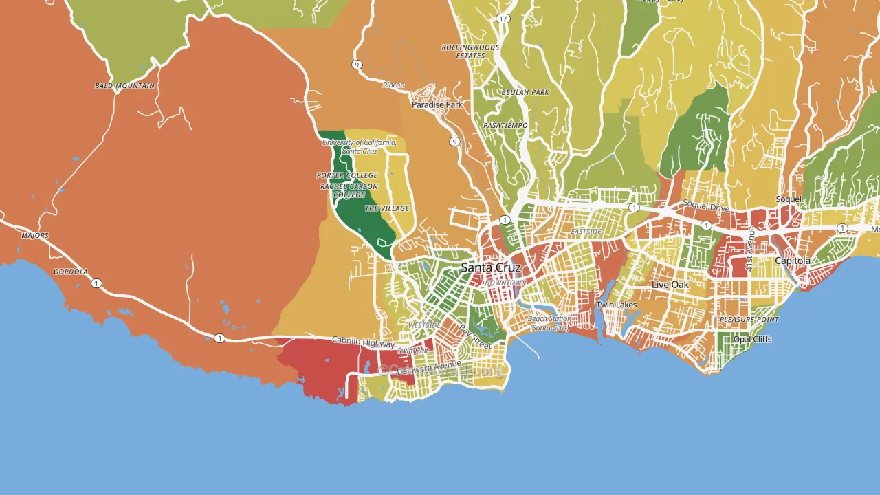 95060, CA Map of Theft Rates