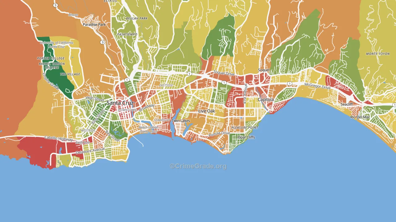 95062, CA Map of Theft Rates