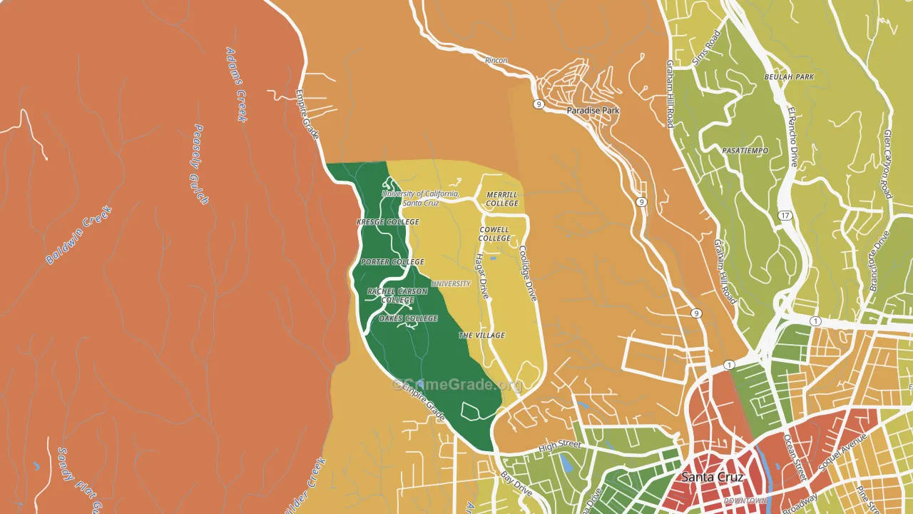 95064, CA Map of Theft Rates
