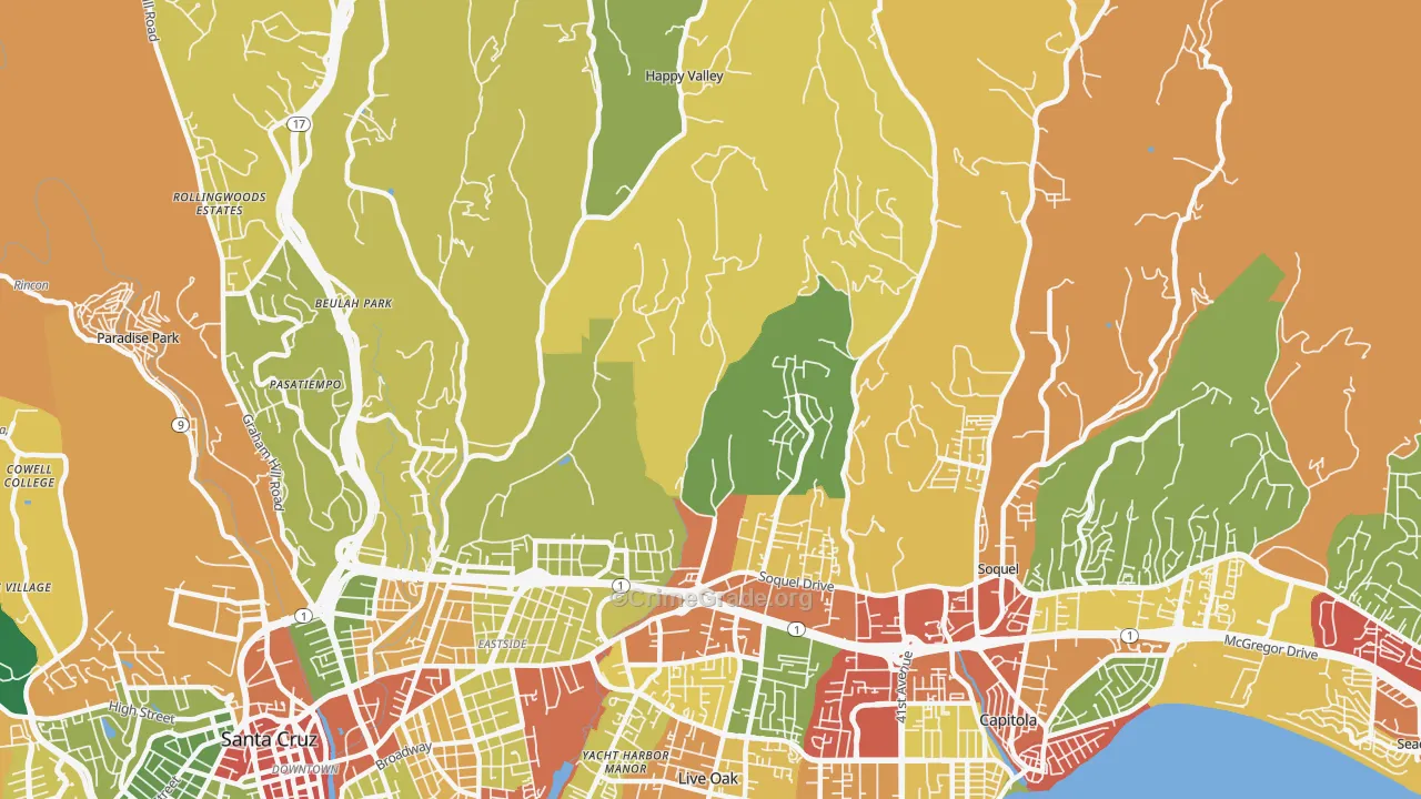 95065, CA Map of Theft Rates