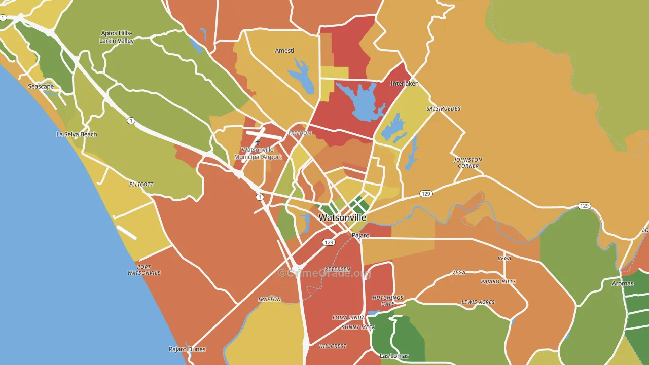 95076, CA Map of Theft Rates