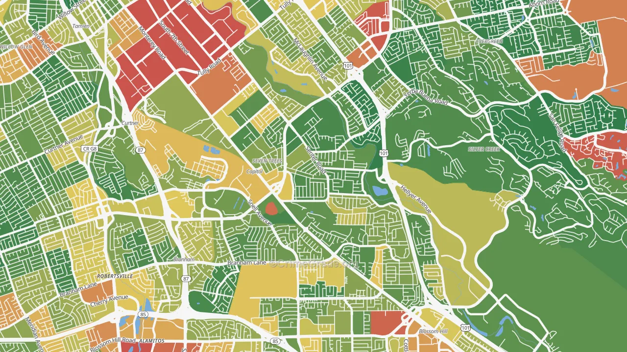 95111, CA Map of Theft Rates