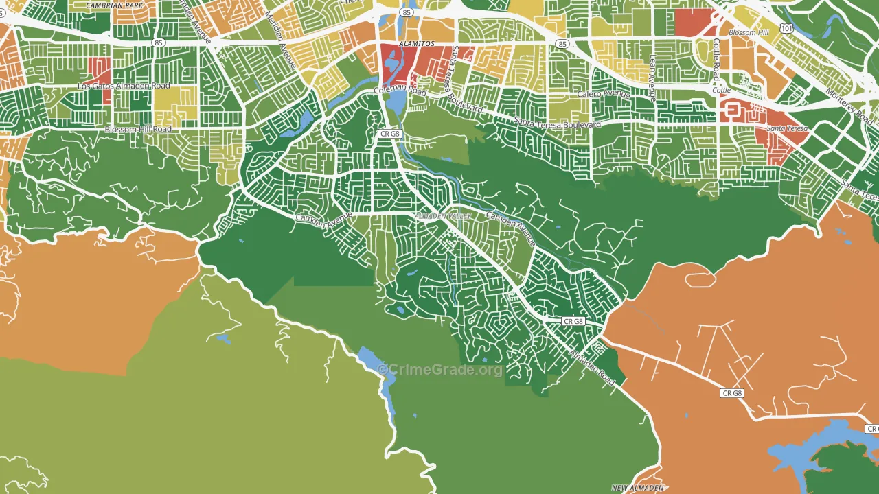 95120, CA Map of Theft Rates