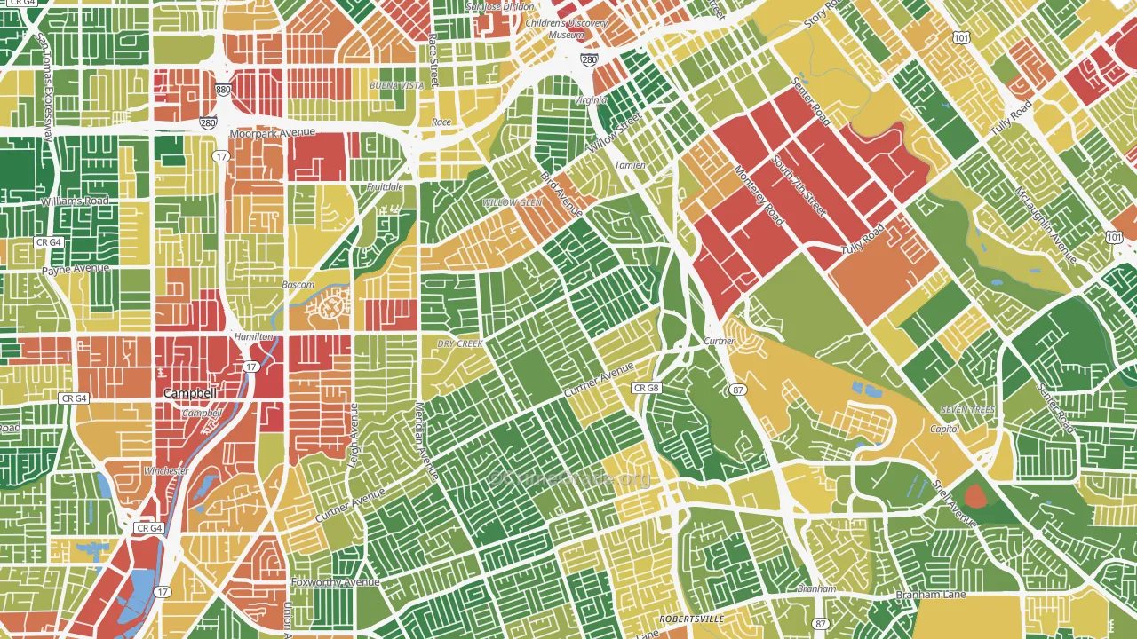 95125, CA Map of Theft Rates