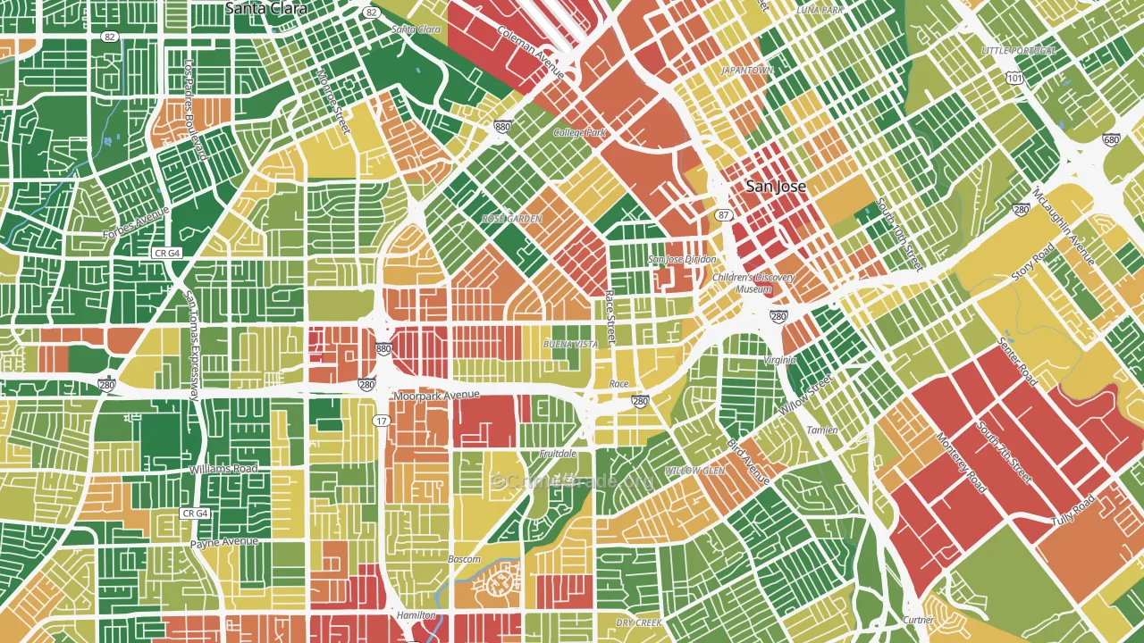 95126, CA Map of Theft Rates