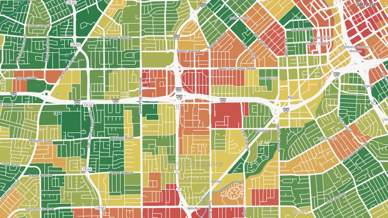 95128, CA Map of Theft Rates