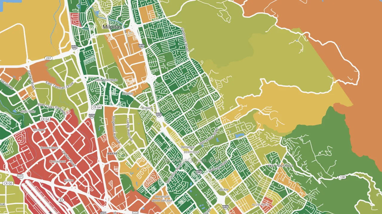 95132, CA Map of Theft Rates