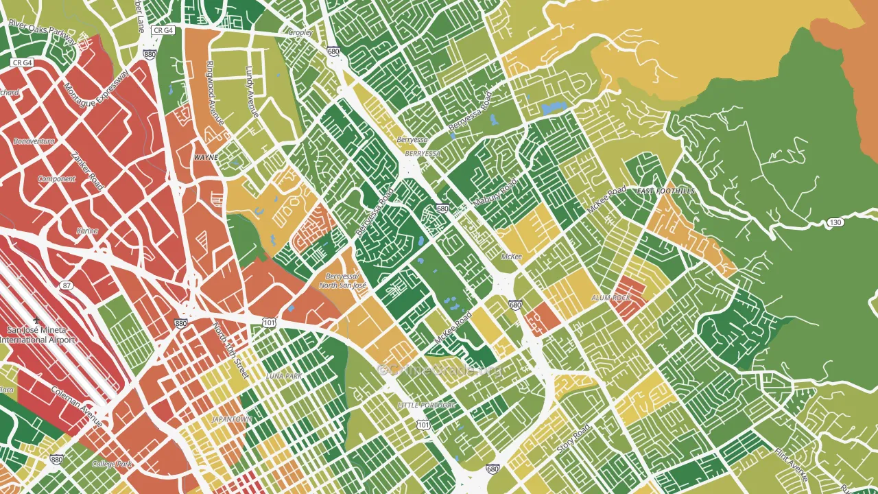 95133, CA Map of Theft Rates
