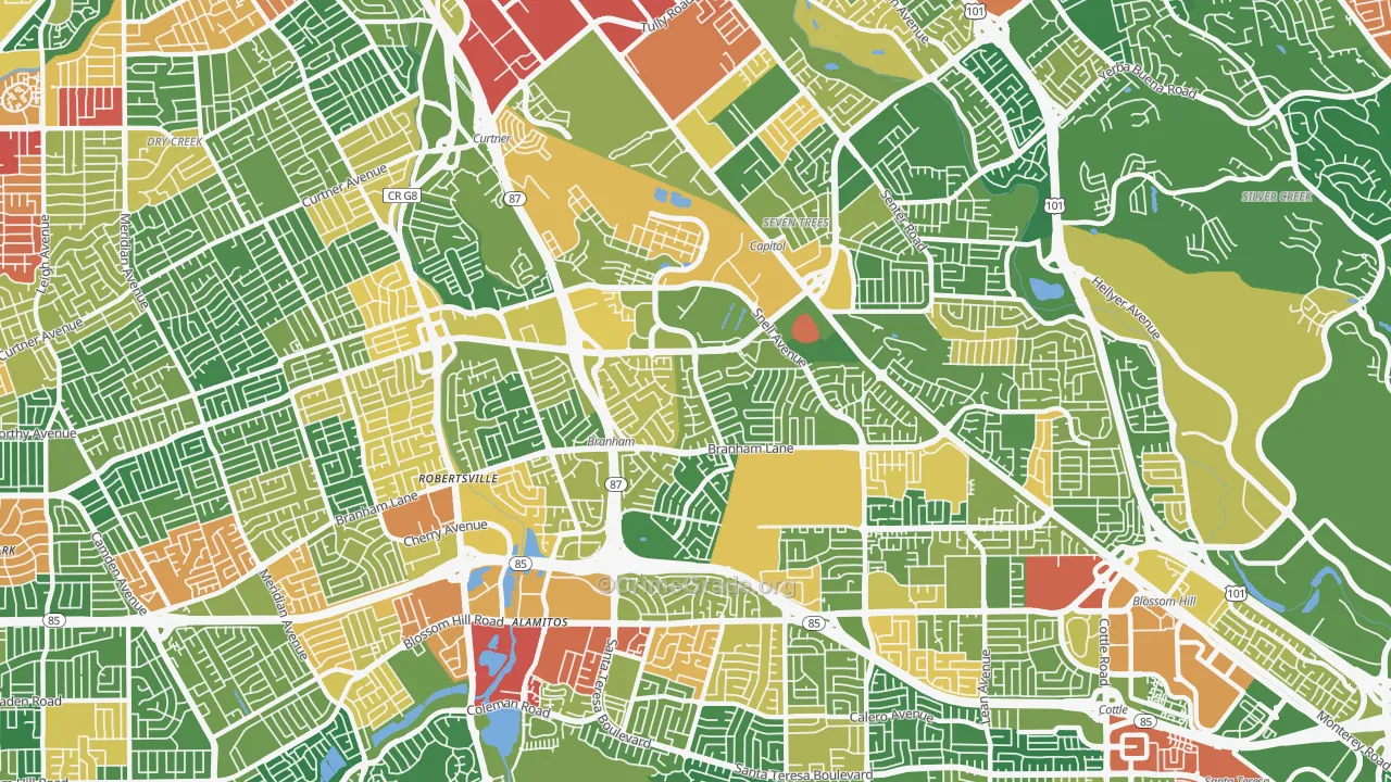 95136, CA Map of Theft Rates