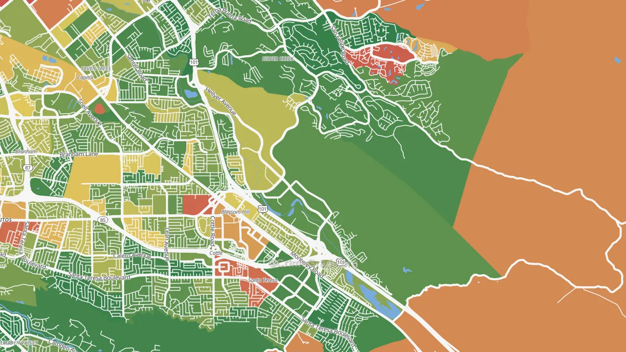 95138, CA Map of Theft Rates