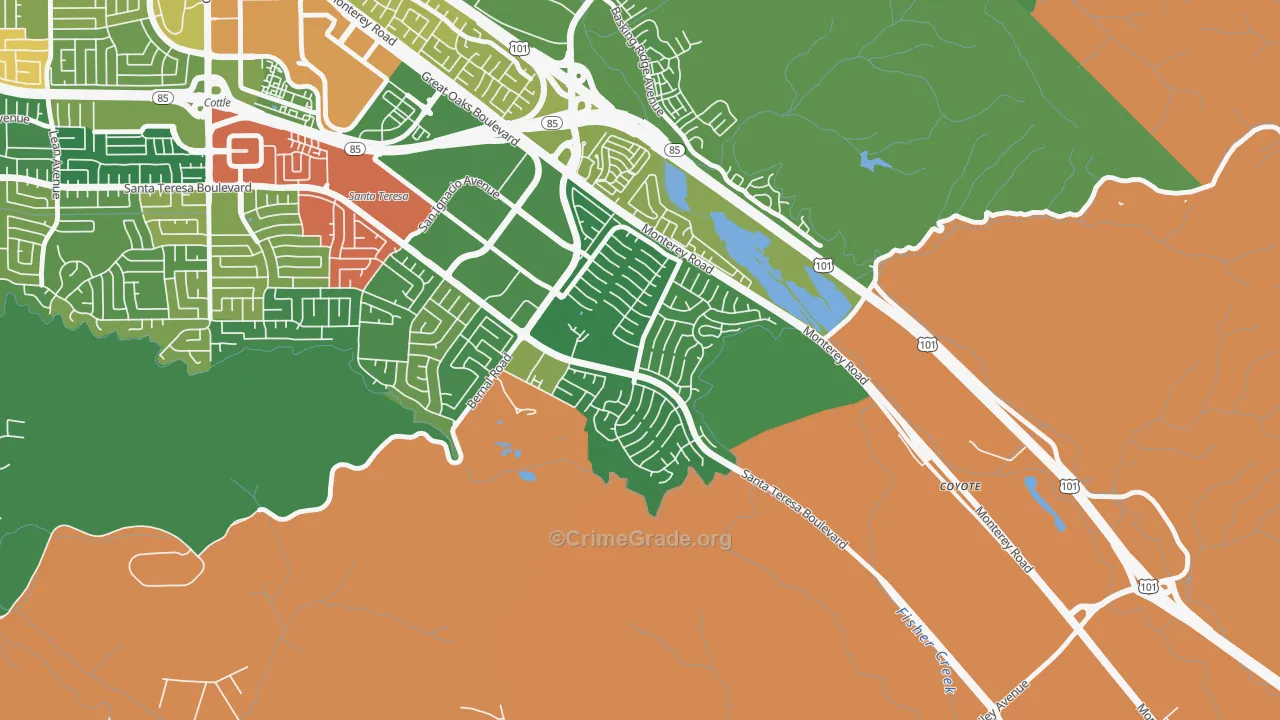 95139, CA Map of Theft Rates