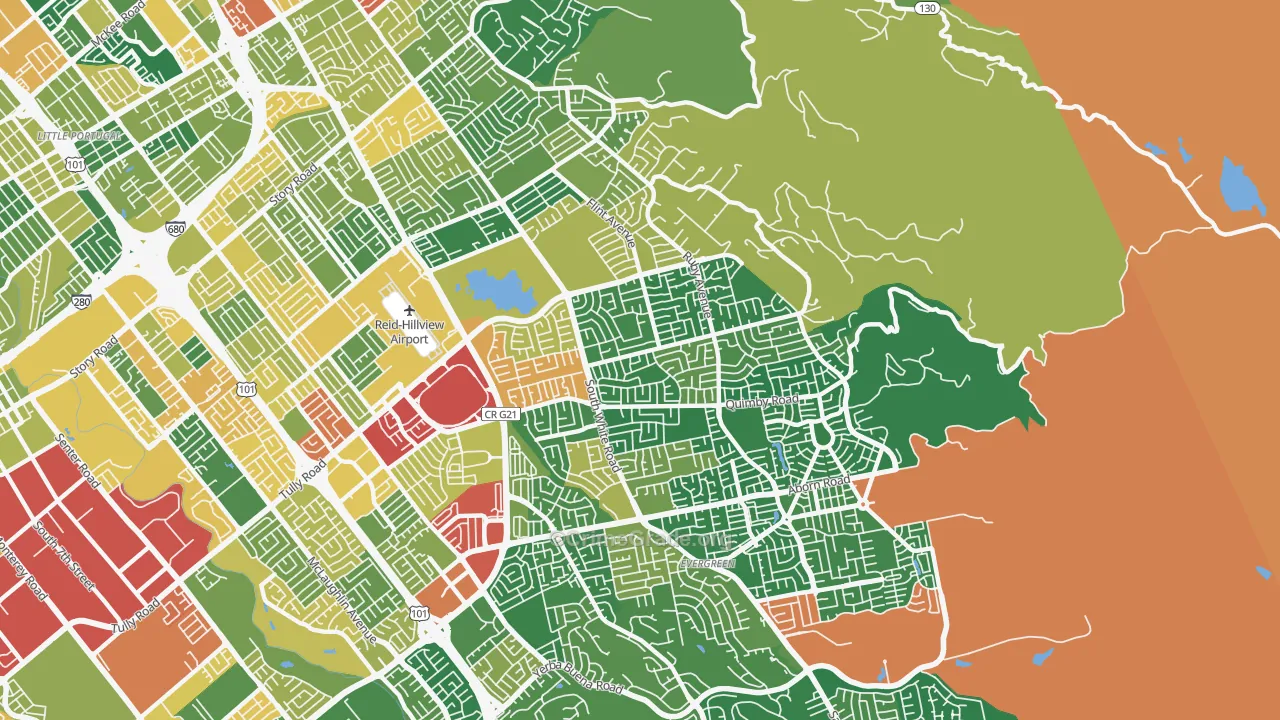 95148, CA Map of Theft Rates