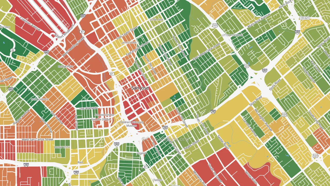 95192, CA Map of Theft Rates
