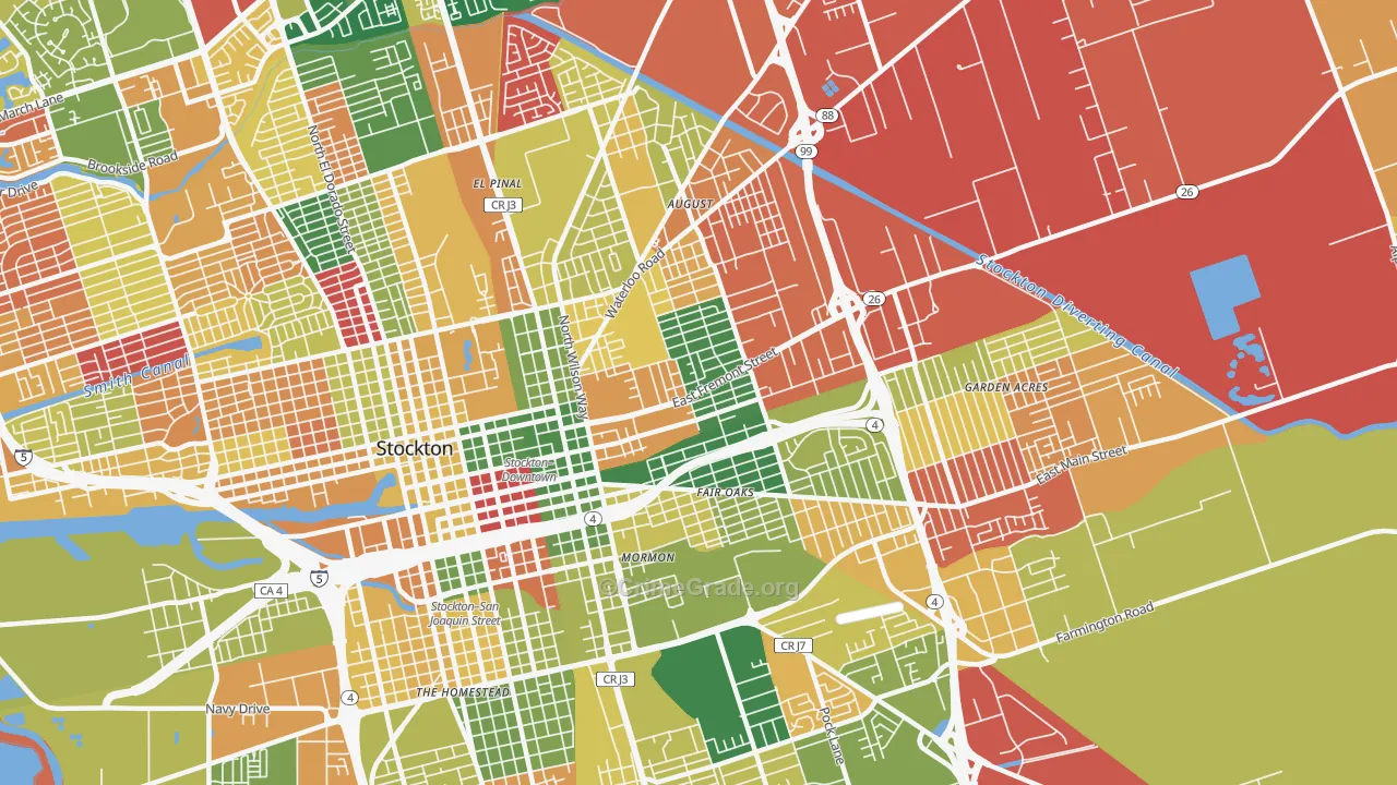 95205, CA Map of Theft Rates