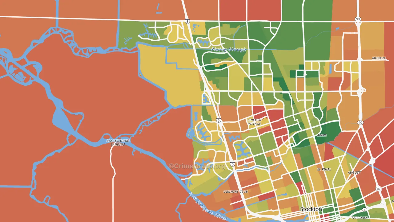 95219, CA Map of Theft Rates