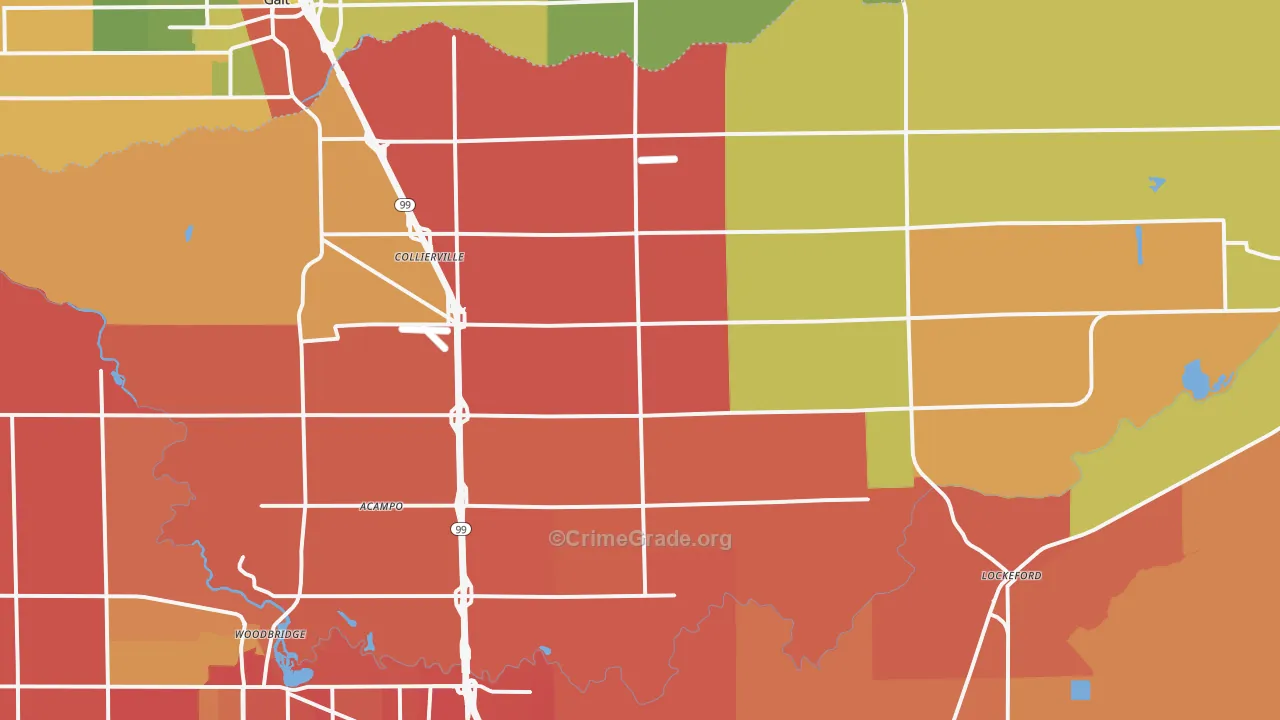 95220, CA Map of Theft Rates
