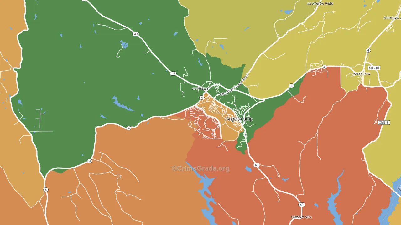 95222, CA Map of Theft Rates