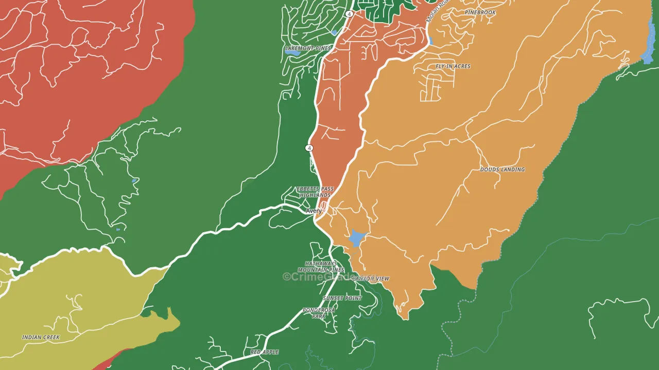 95224, CA Map of Theft Rates
