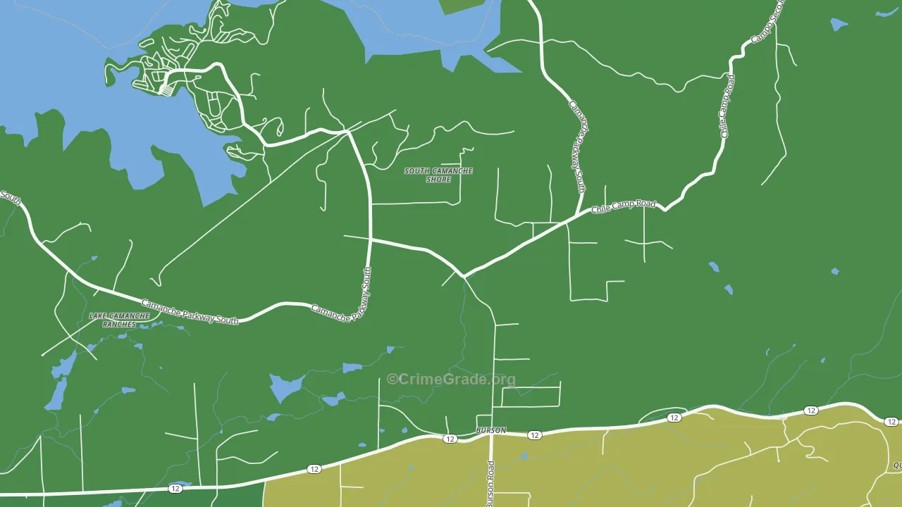 95225, CA Map of Theft Rates