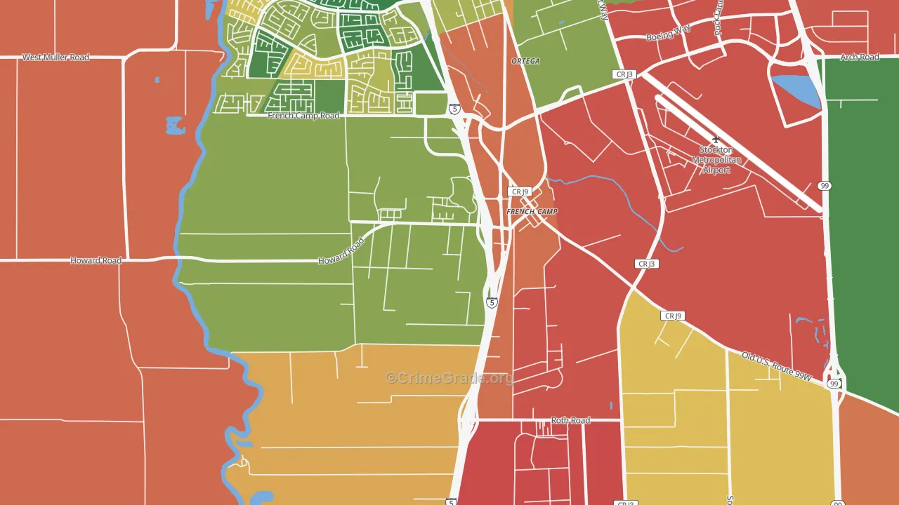 95231, CA Map of Theft Rates