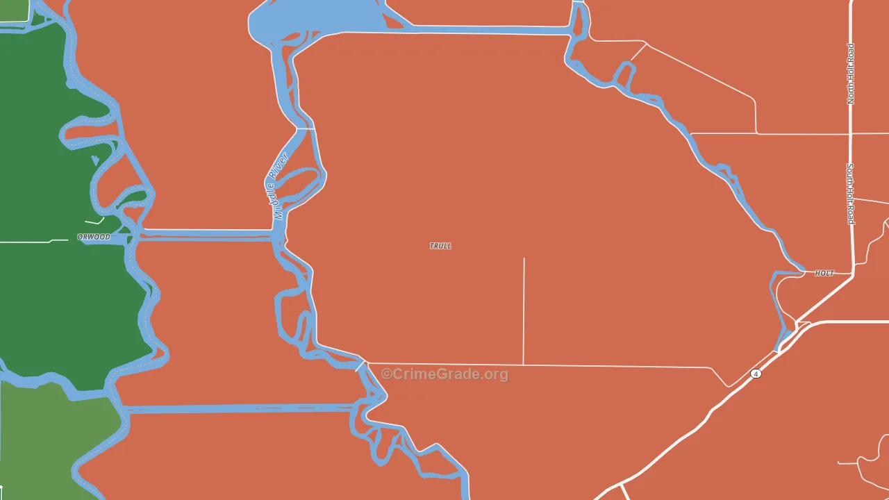 95234, CA Map of Theft Rates