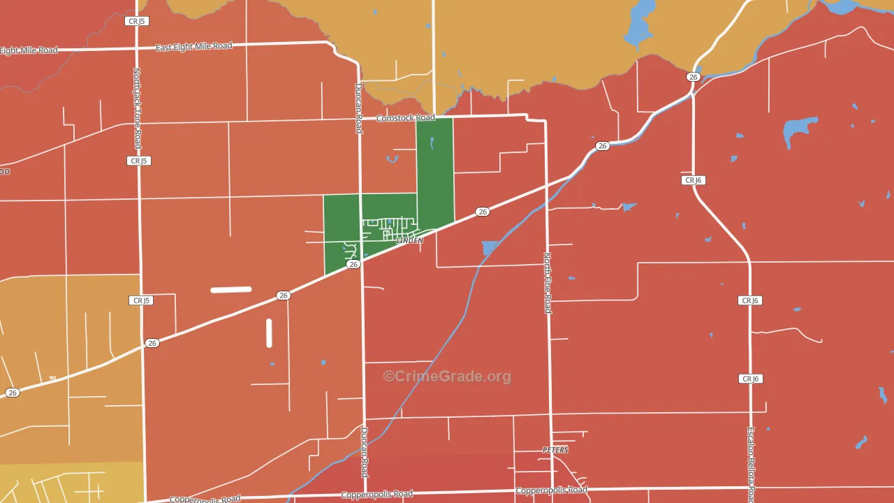 95236, CA Map of Theft Rates