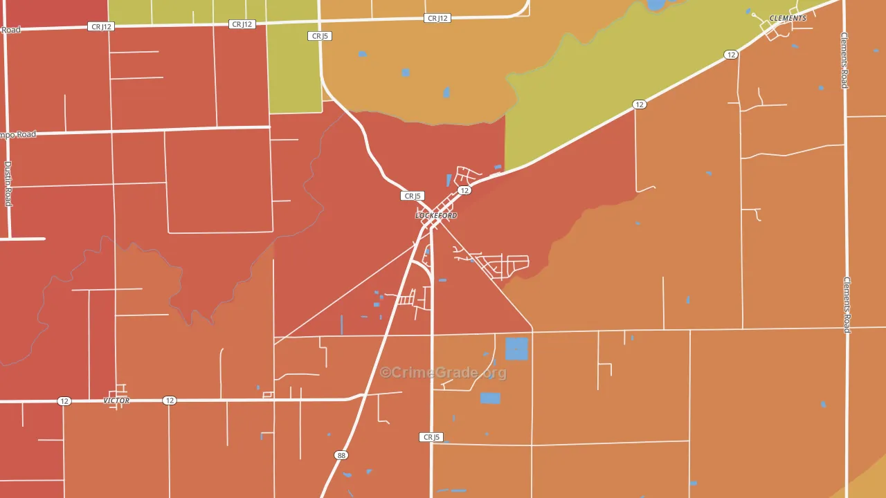 95237, CA Map of Theft Rates