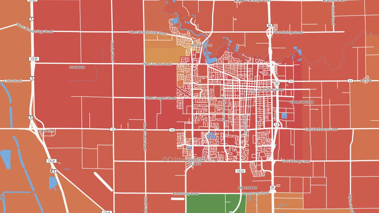 95242, CA Map of Theft Rates