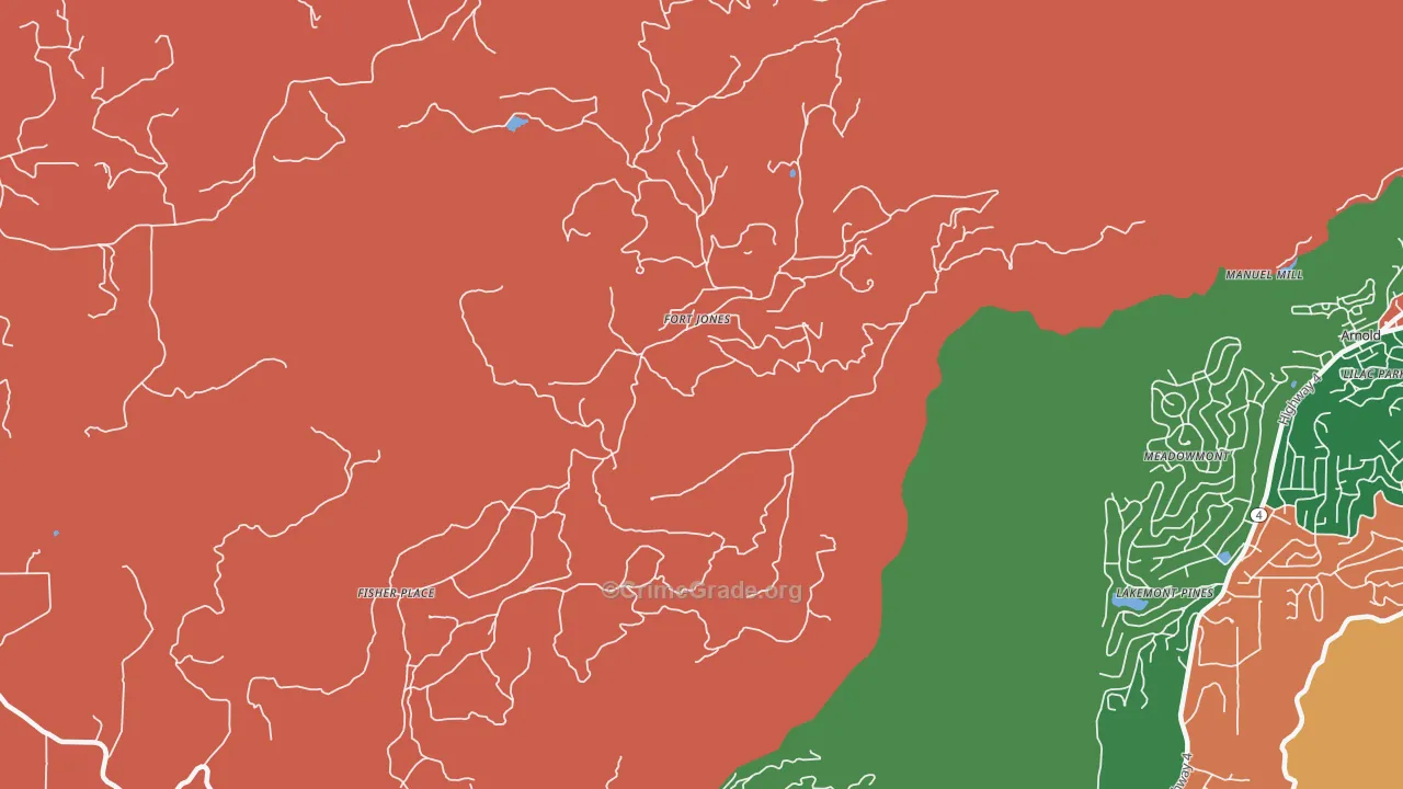 95250, CA Map of Theft Rates