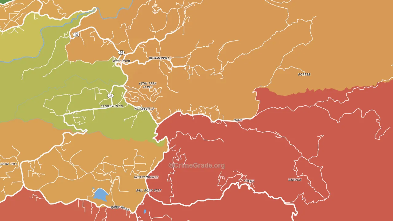 95257, CA Map of Theft Rates