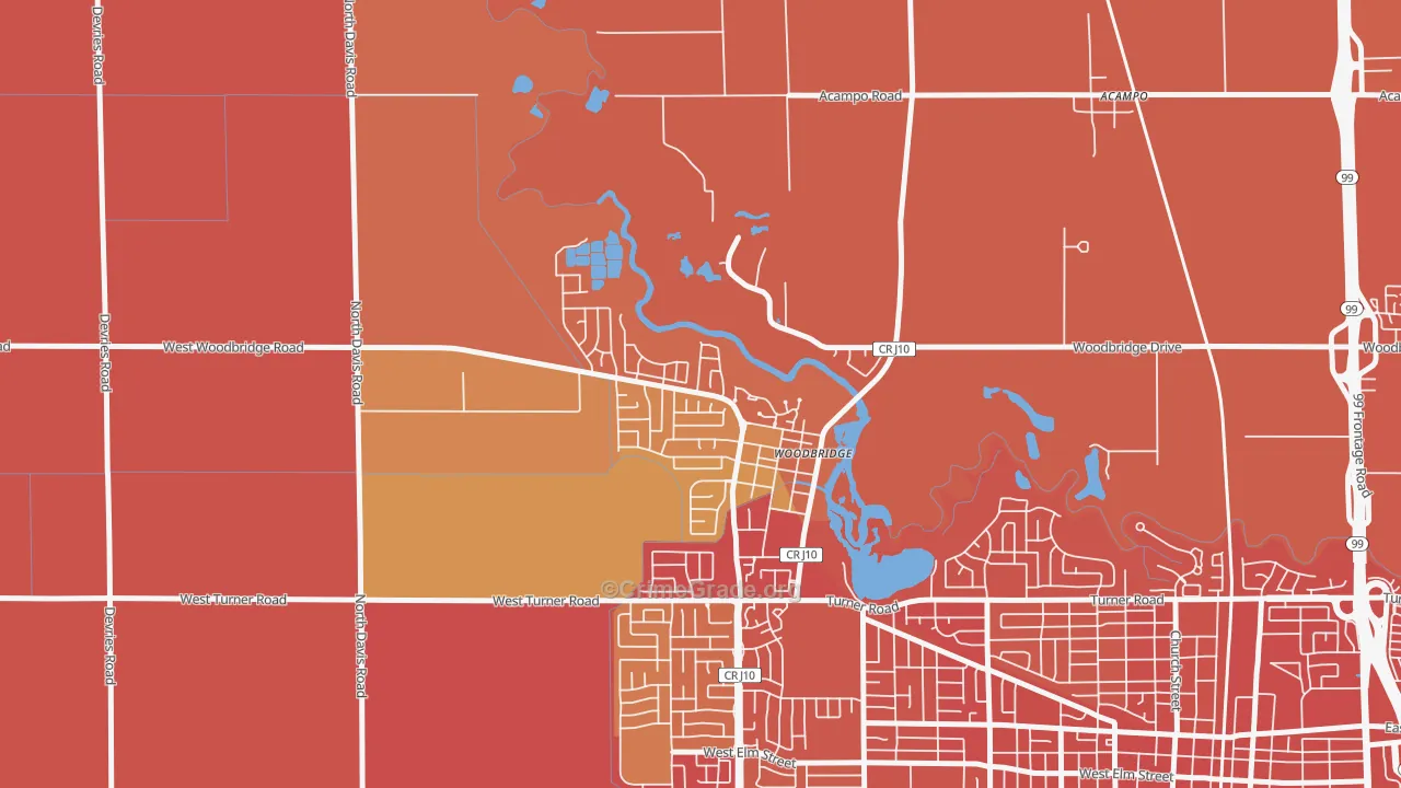 95258, CA Map of Theft Rates