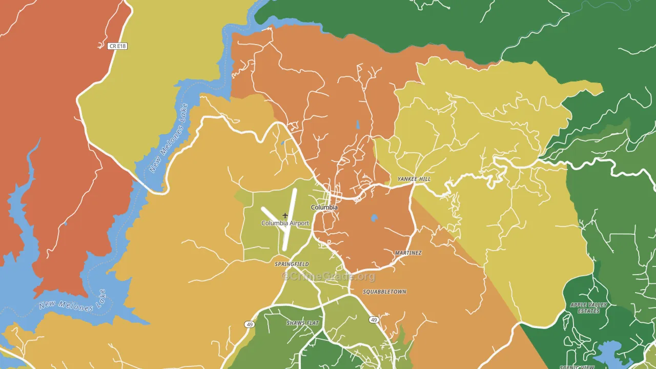 95310, CA Map of Theft Rates