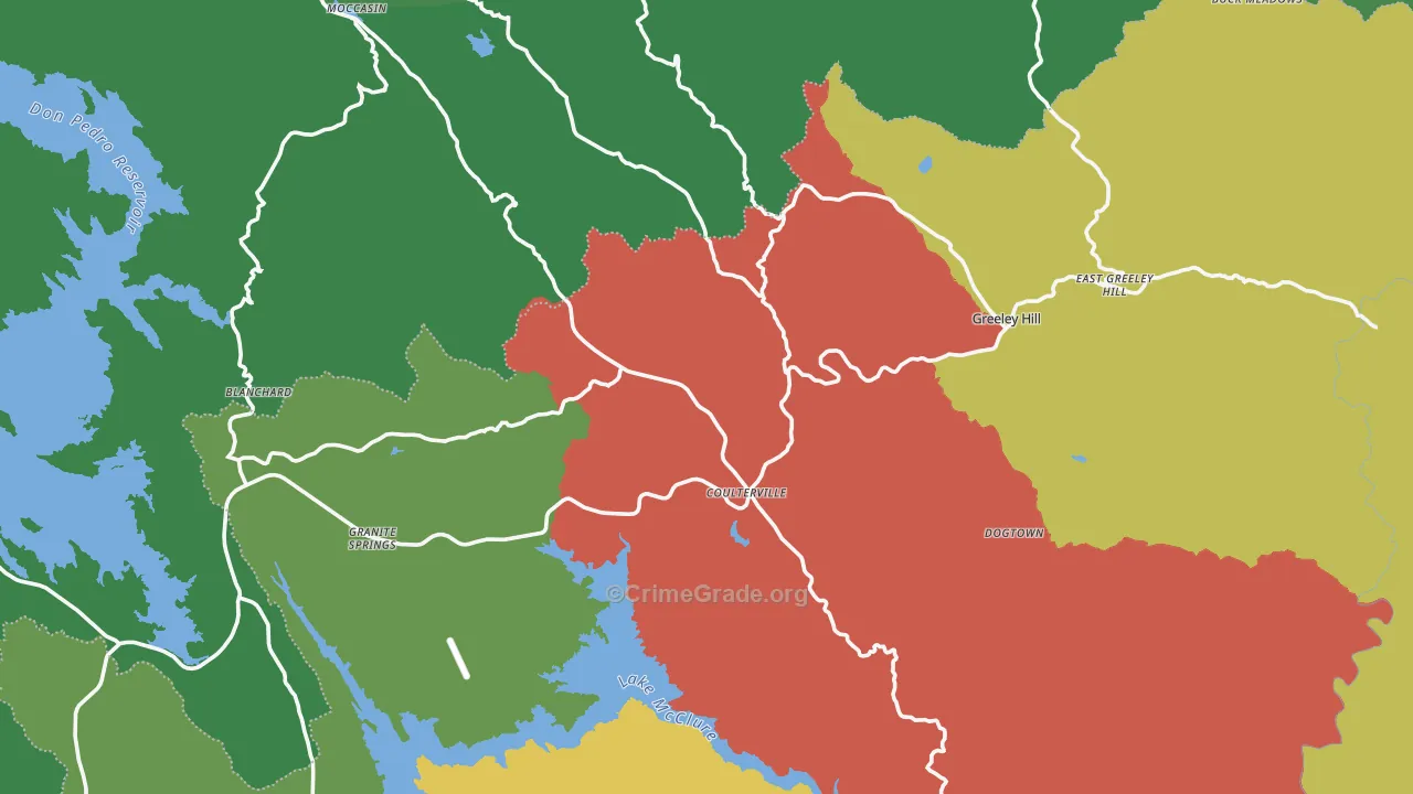 95311, CA Map of Theft Rates